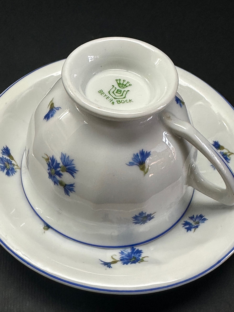 Miniatura: Taza capuchino, porcelana alemana Beyer & Bock 1960 