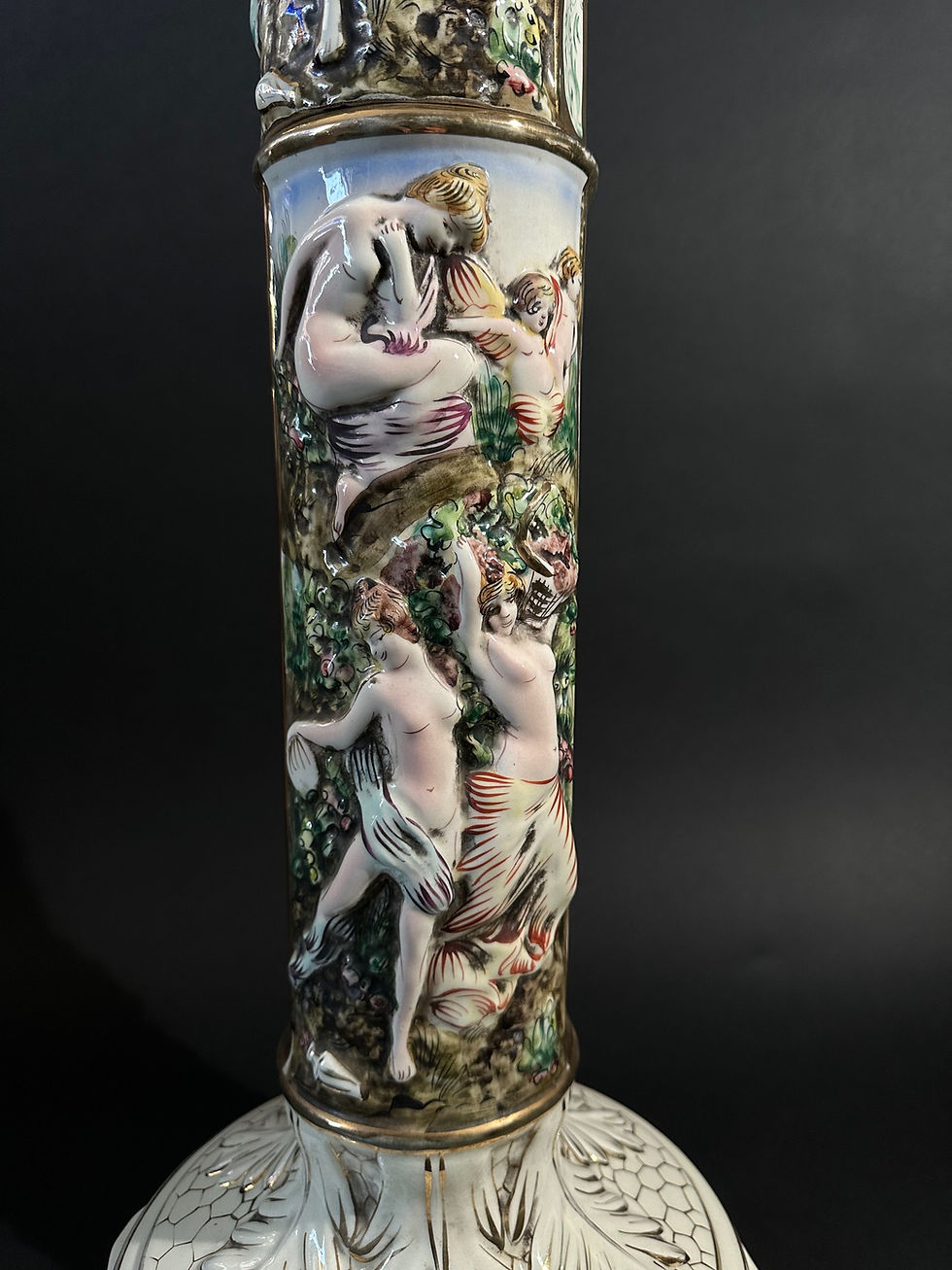 Miniatura: Gran pedestal italiano Capodimonte 