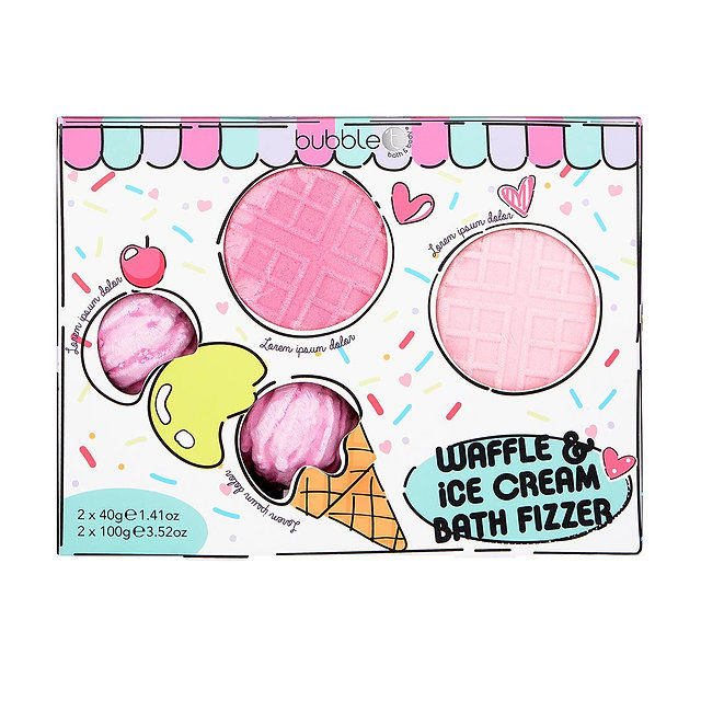 Waffle & Ice Cream Bath Bomb Gift Set - Set of 4