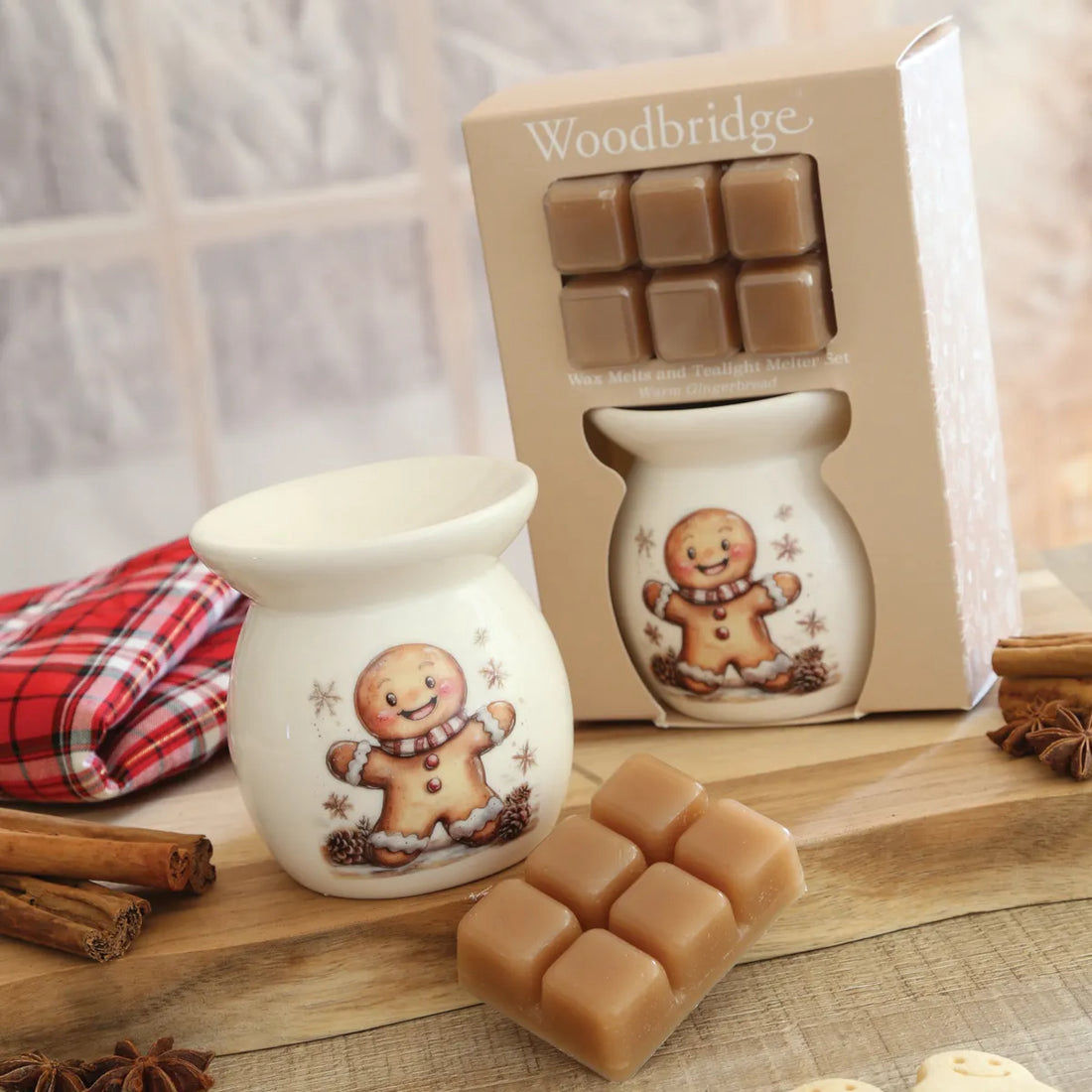 Woodbridge Wax Melts & Tealight Melter Set – Gingerbread Man