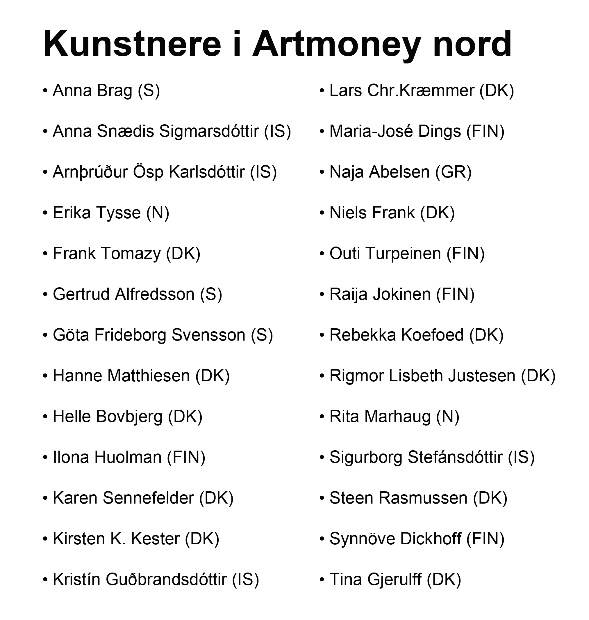 Kunstneroversigt