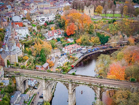 Autumn Over Knaresborough – Viaduct, River and Castle from Above