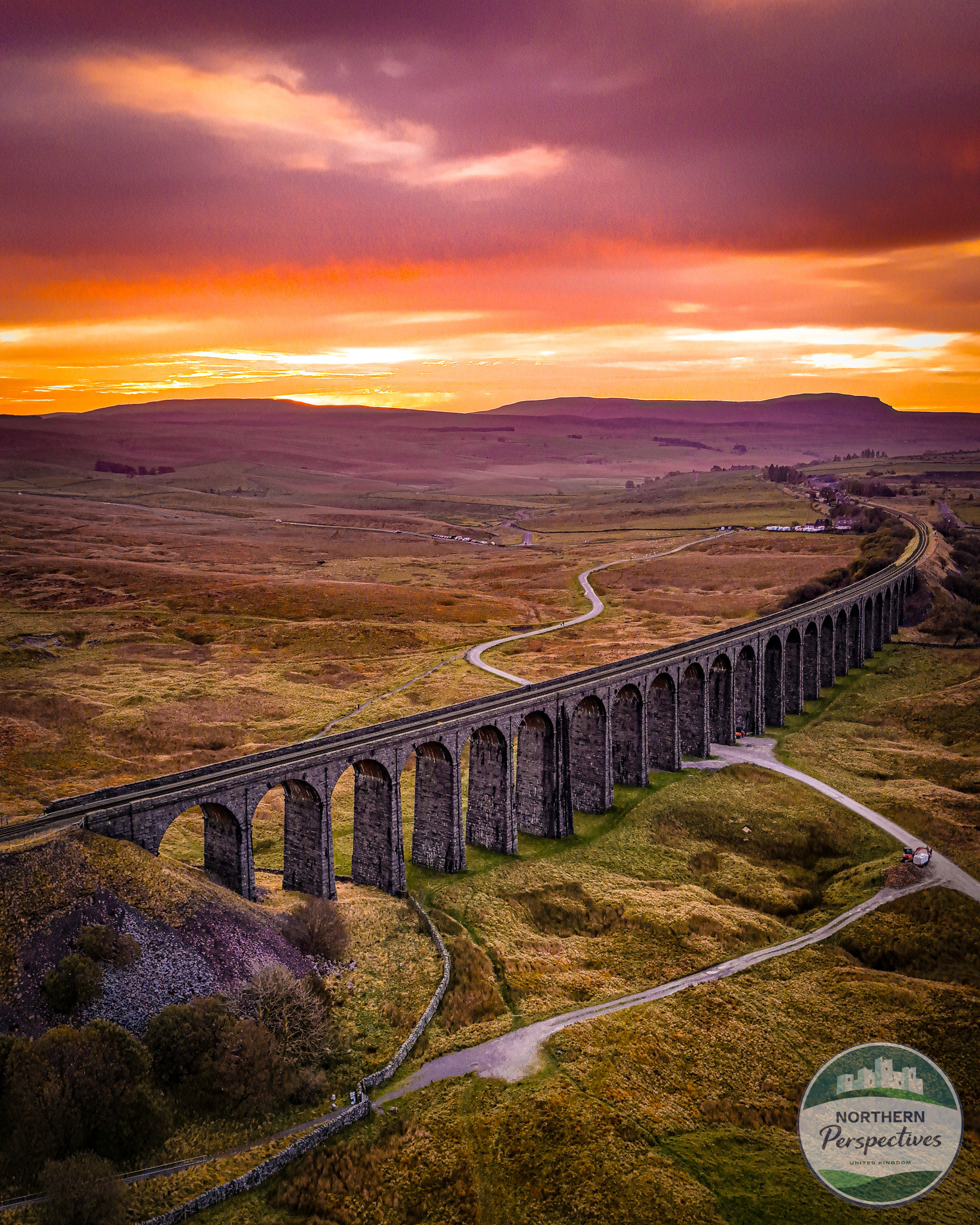 Ribblehead Viaduct at Sunrise - Yorkshire Dales Railway Icon | Digital Download