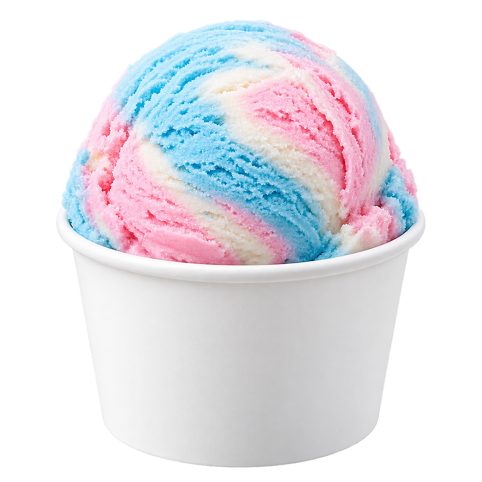 Cotton candy scoop in cup