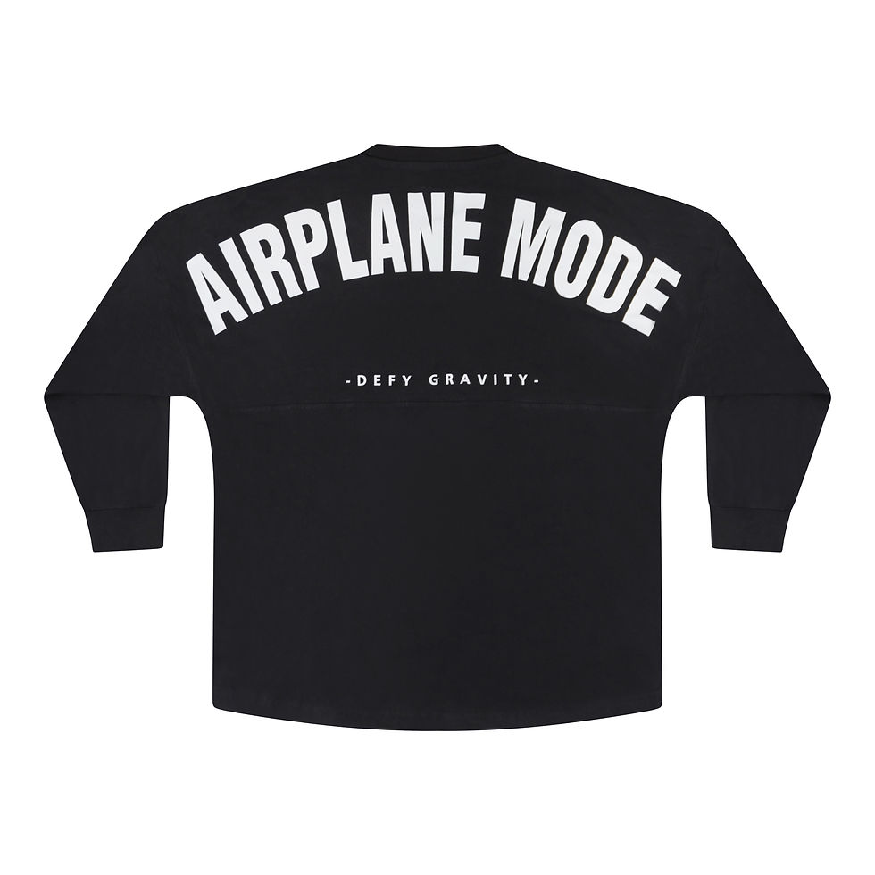 AIRPLANE MODE long sleeve shirt with bold design, perfect for those seeking clarity, freedom, and focus on their journey.