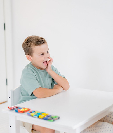 Child during speech therapy with Hand in Hand Speech in Charlotte, NC