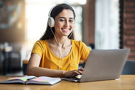 Teen participating in auditory processing therapy online