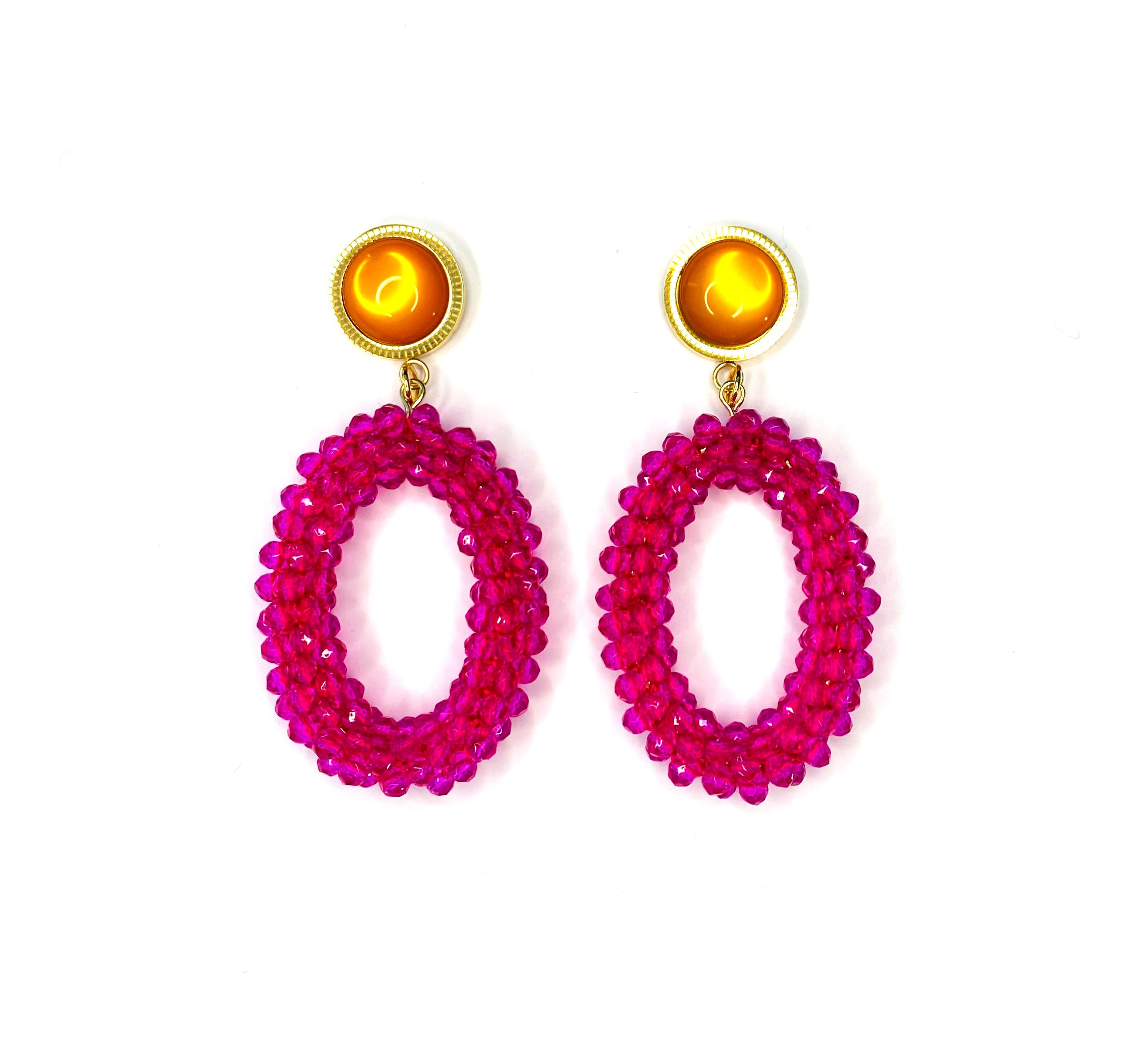 Crystal OVAL Pink Orange