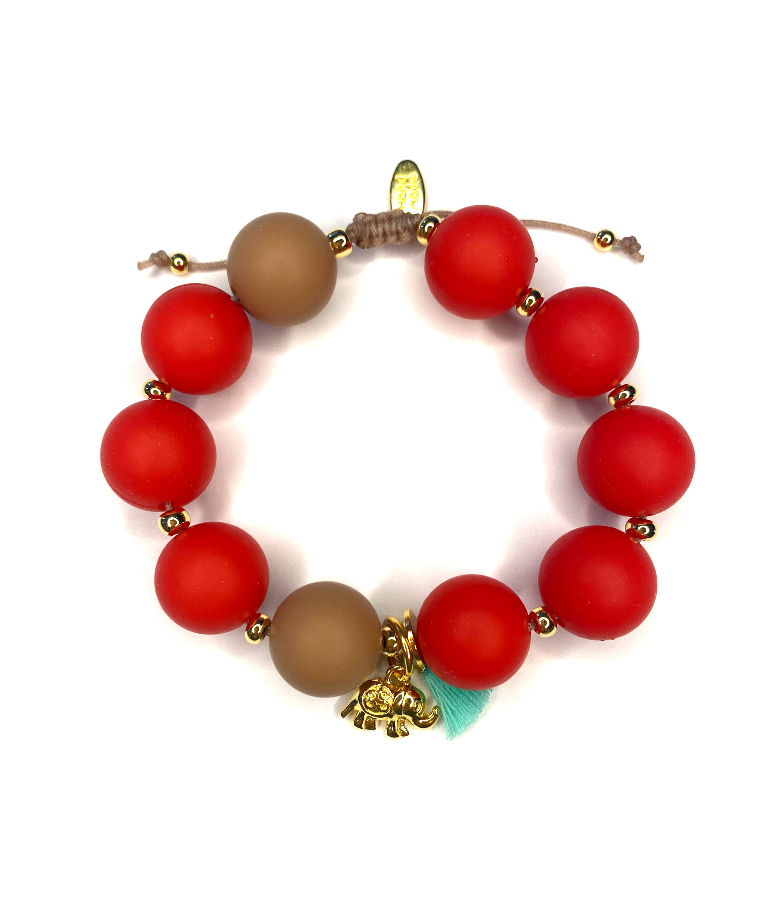 Armband Bubble Red /Taupe