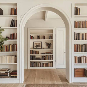 Elegant Room with Built-in Bookshelves