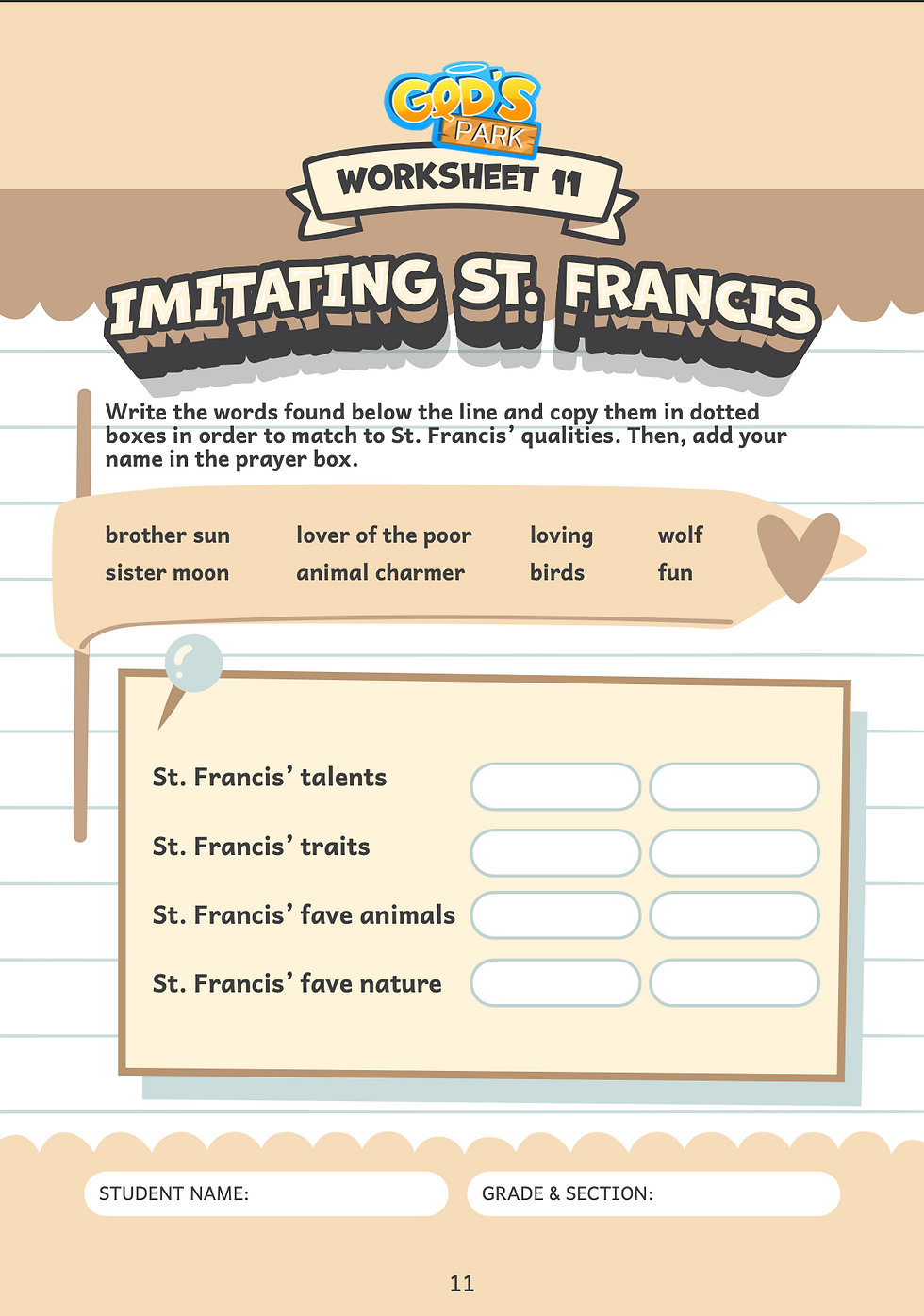 Thumbnail: FAITH AND GOOD WORKSHEETS
