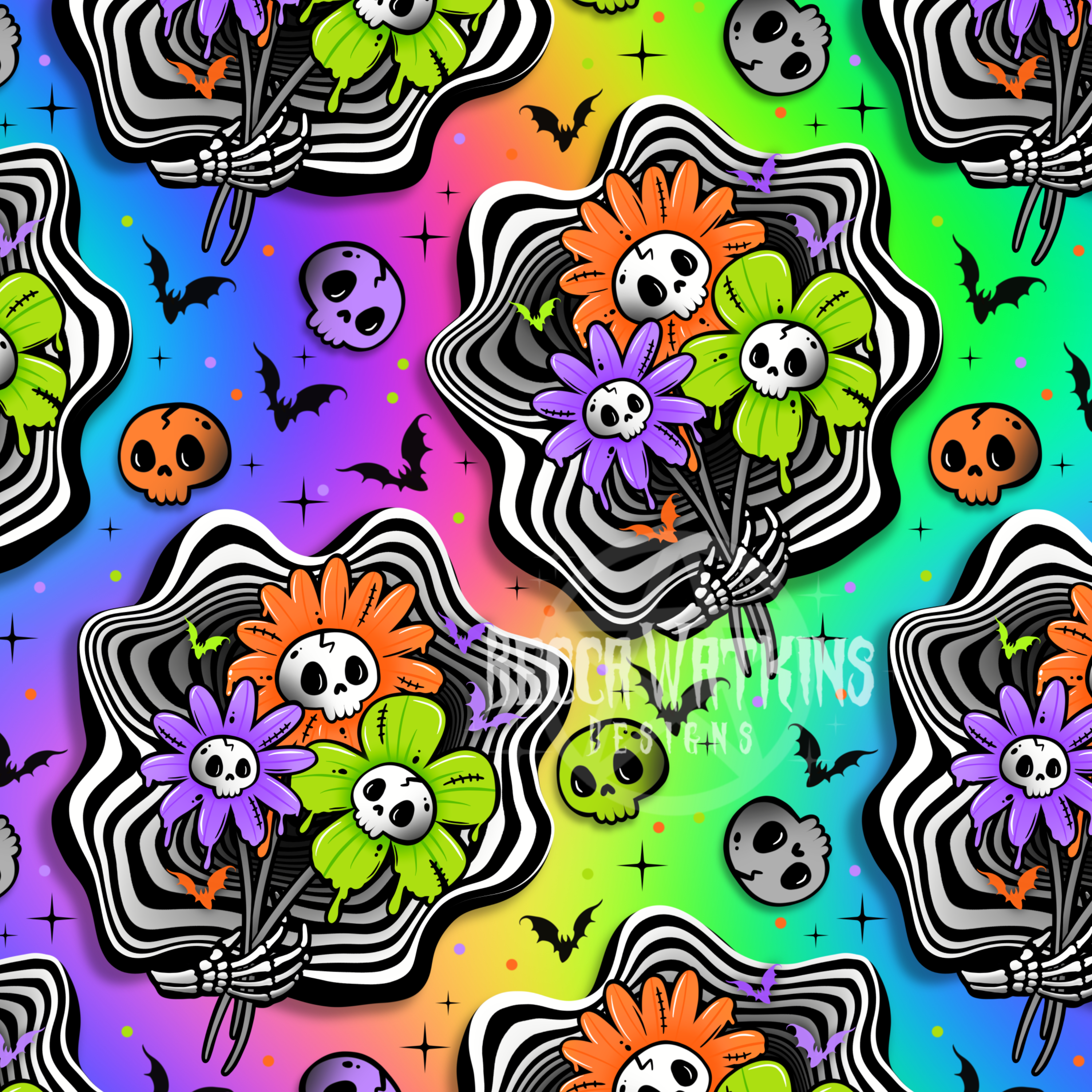 SpookyBunch Rainbow Pattern