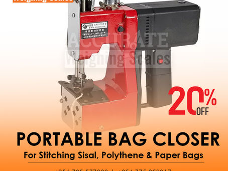 Portable two thread chain stitch bag closing machine
