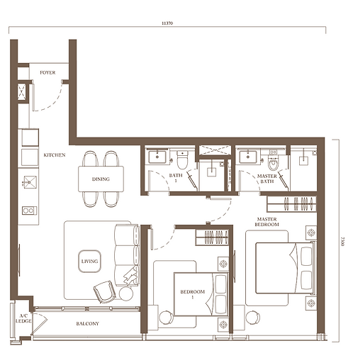 PSQ TYPE C1 - 966SQFT