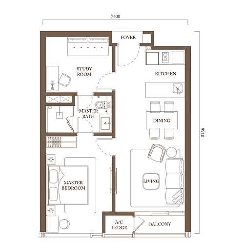 PSQ TYPE B2 - 772SQFT