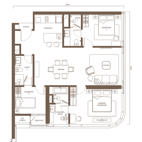 PSQ TYPE D - 1255SQFT