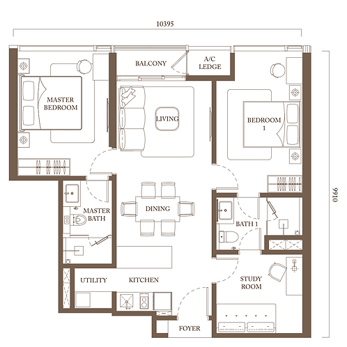 PSQ TYPE C2 - 978SQFT