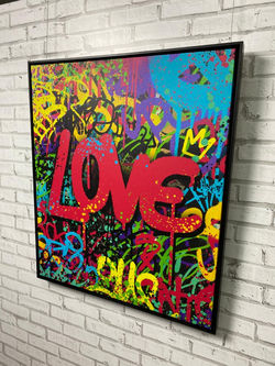 LOVE - CANVAS COM MOLDURA 80X90CM