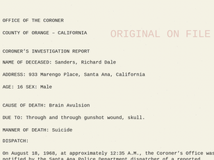 CORONER’S REPORT