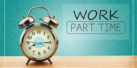 budzik jest przedstawiony na niebieskim tle z napisem work part time