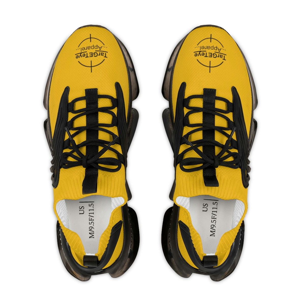 TarGETeye Men's Yellow Mesh Sports Sneakers