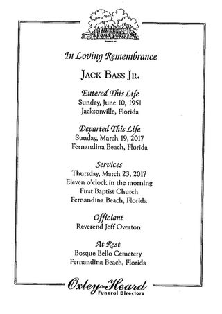 In Remembrance of Jack Bass