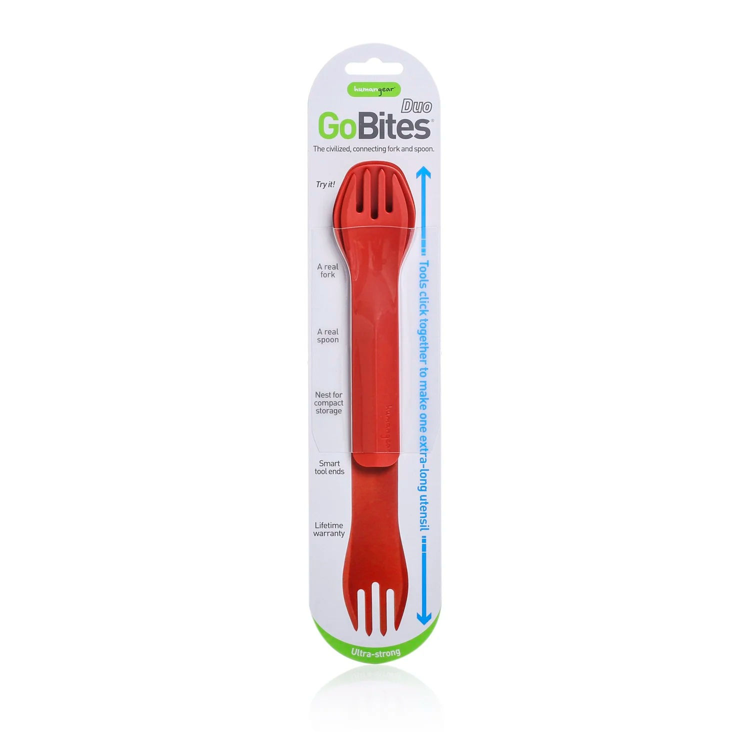 Detailed image of red fork and spoon set