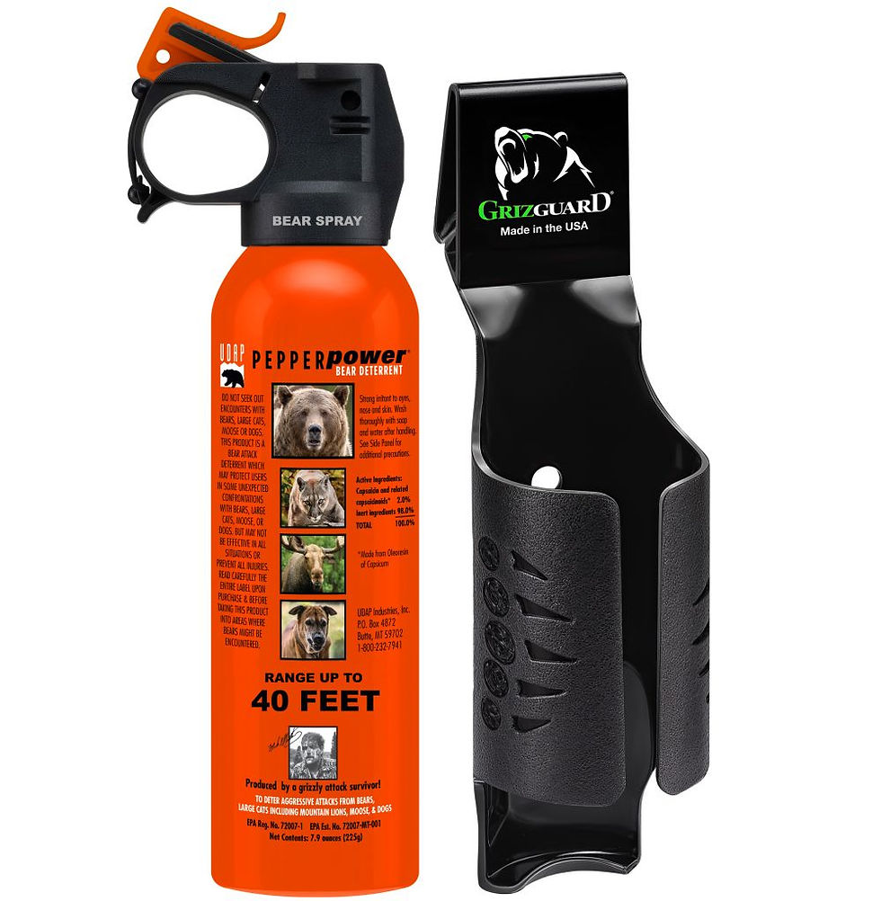 Product detail images for orange bear spray canisters