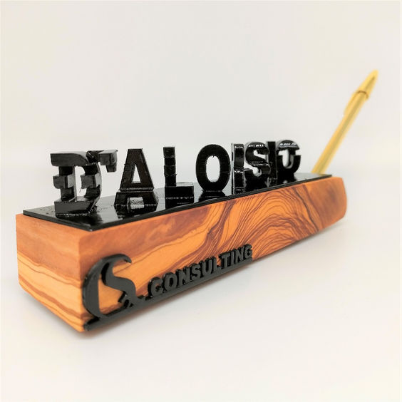 qconsulting, portapenne, q3dlab, scritte 2 lati, ulivo, testo, regalo