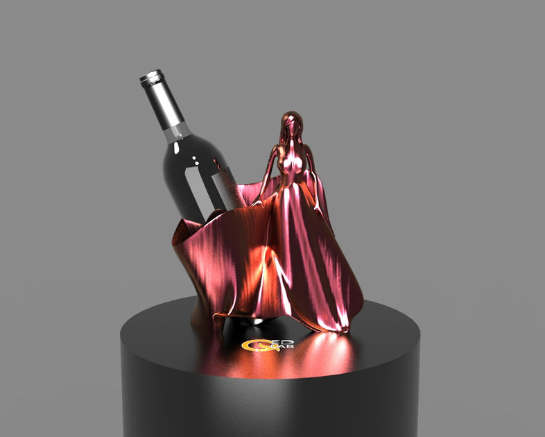 Hand - Woman - Arm - Donna - Dress - Abito - Braccio - Nail- Golden - Glass- Red - Christmas - Bicchiere - Glass - Bottiglia - Calice - Portavino - WineHolder - 3D -Rendering - Architectural-Project - Modeling - Scan - Scansione - Modellazione Digitale - 3DModel - Q3DLab - Qconsulting - Italia- 3D print