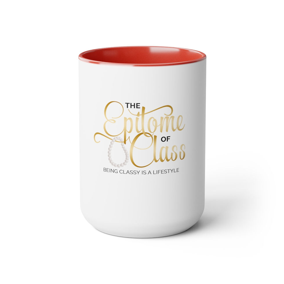 Thumbnail: The Epitome of Class Logo-Two-Tone Coffee Mugs, 15oz
