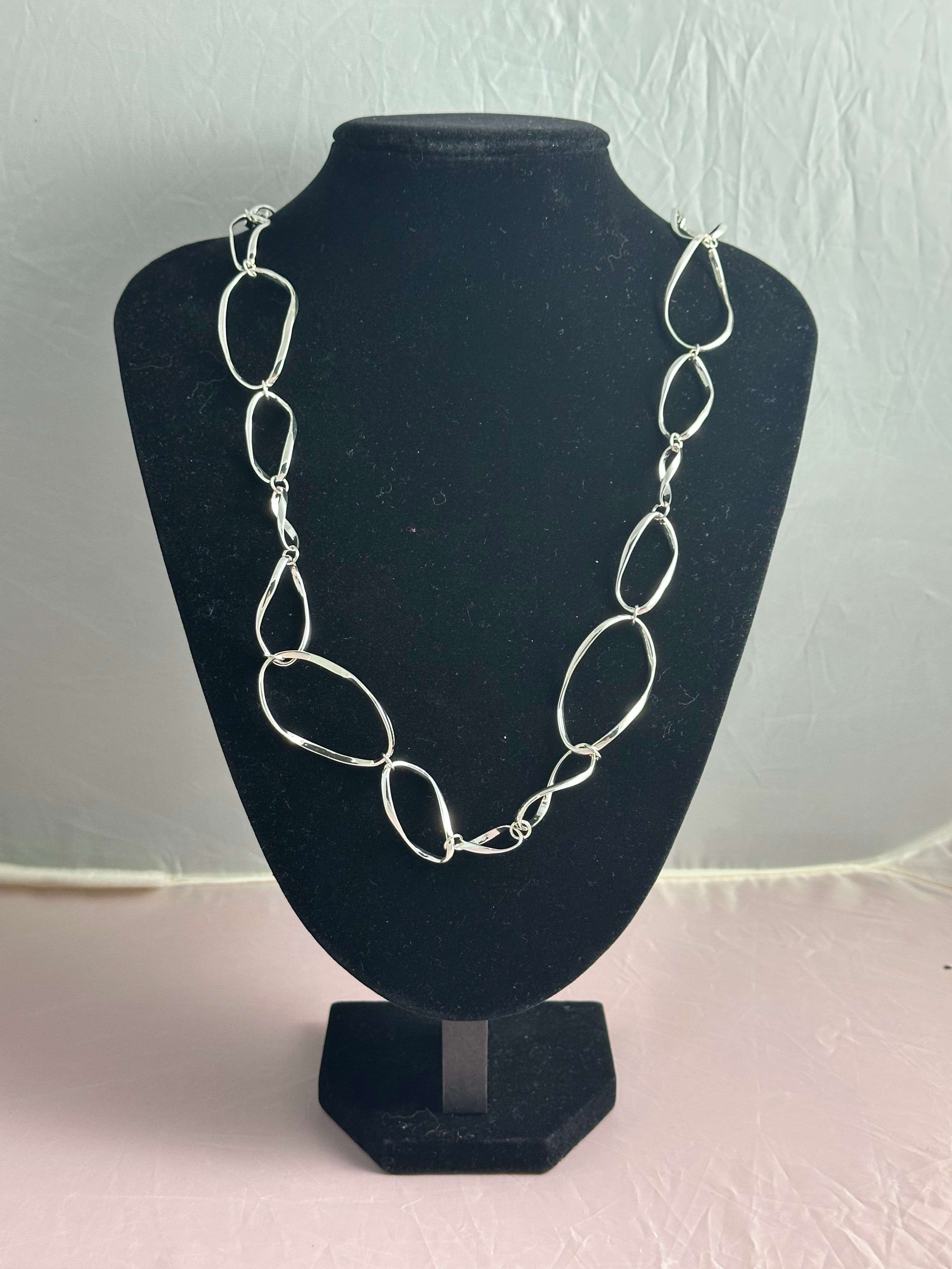 Silver Long Loop Light Necklace
