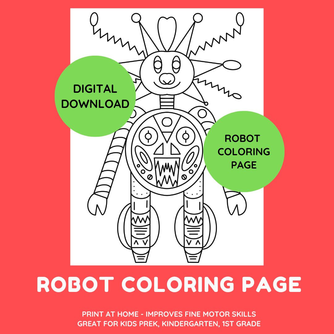Robot 9 Lover Coloring Pages, Coloring Pages For Kids, Homeschool Colori