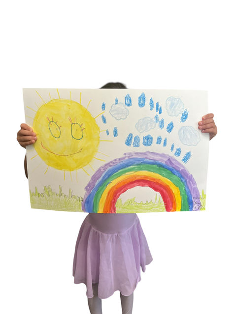 Kids Artwork, Rainbow, Sun, & Rain