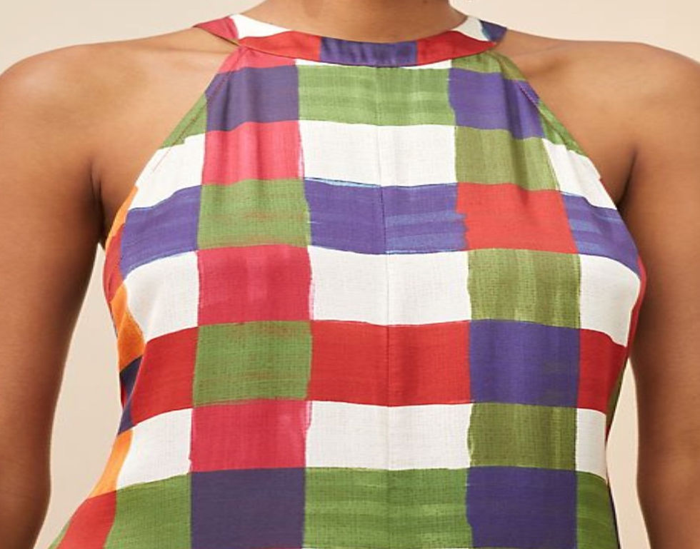 Thumbnail: Farm rio color mock neck block jumper