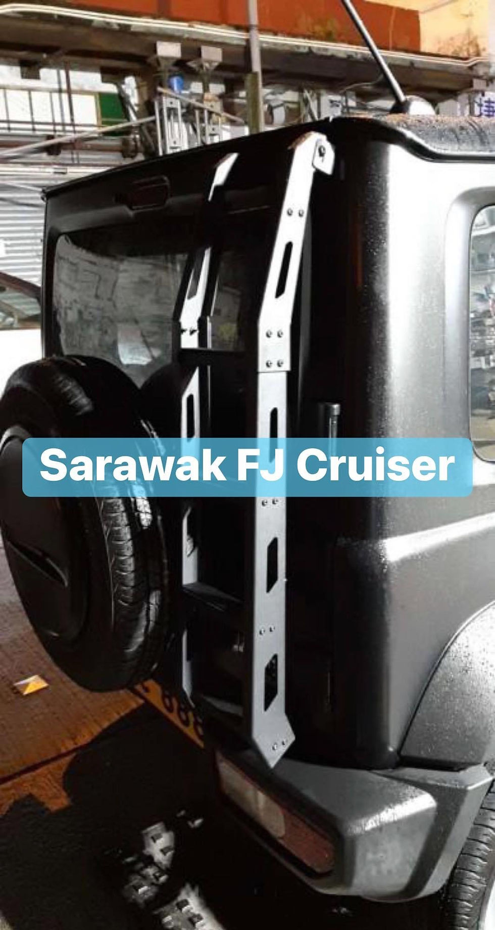 Thumbnail: Suzuki Jimny 19-22 Aluminum Black Rear Ladder