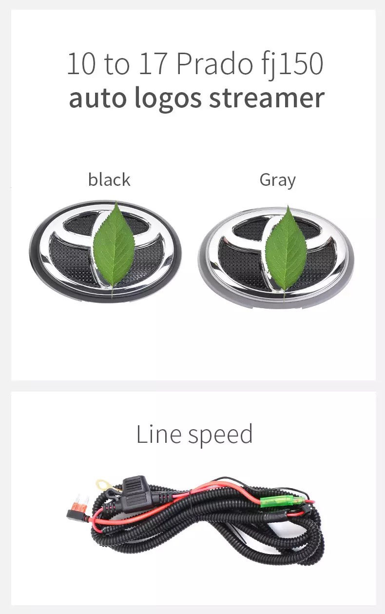 Thumbnail: Toyota Prado fj150 waterfall light car logo Land Cruiser lc200 grille light 3D c