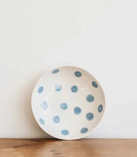 Cornflower Blue Spot Salard Bowl