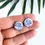 Thumbnail: x1 pair Vintage china - blue patterned stud earrings