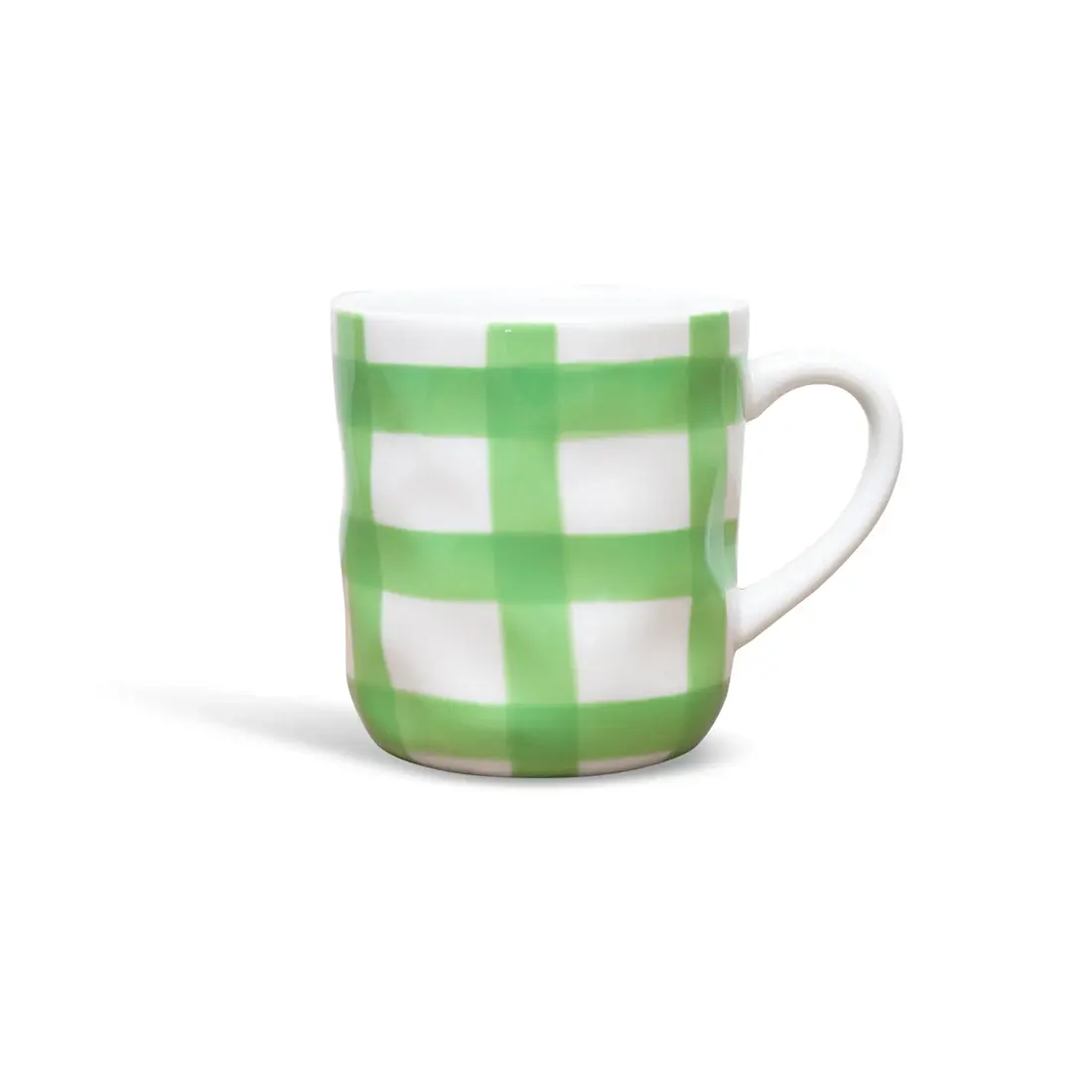Green Gingham Mug