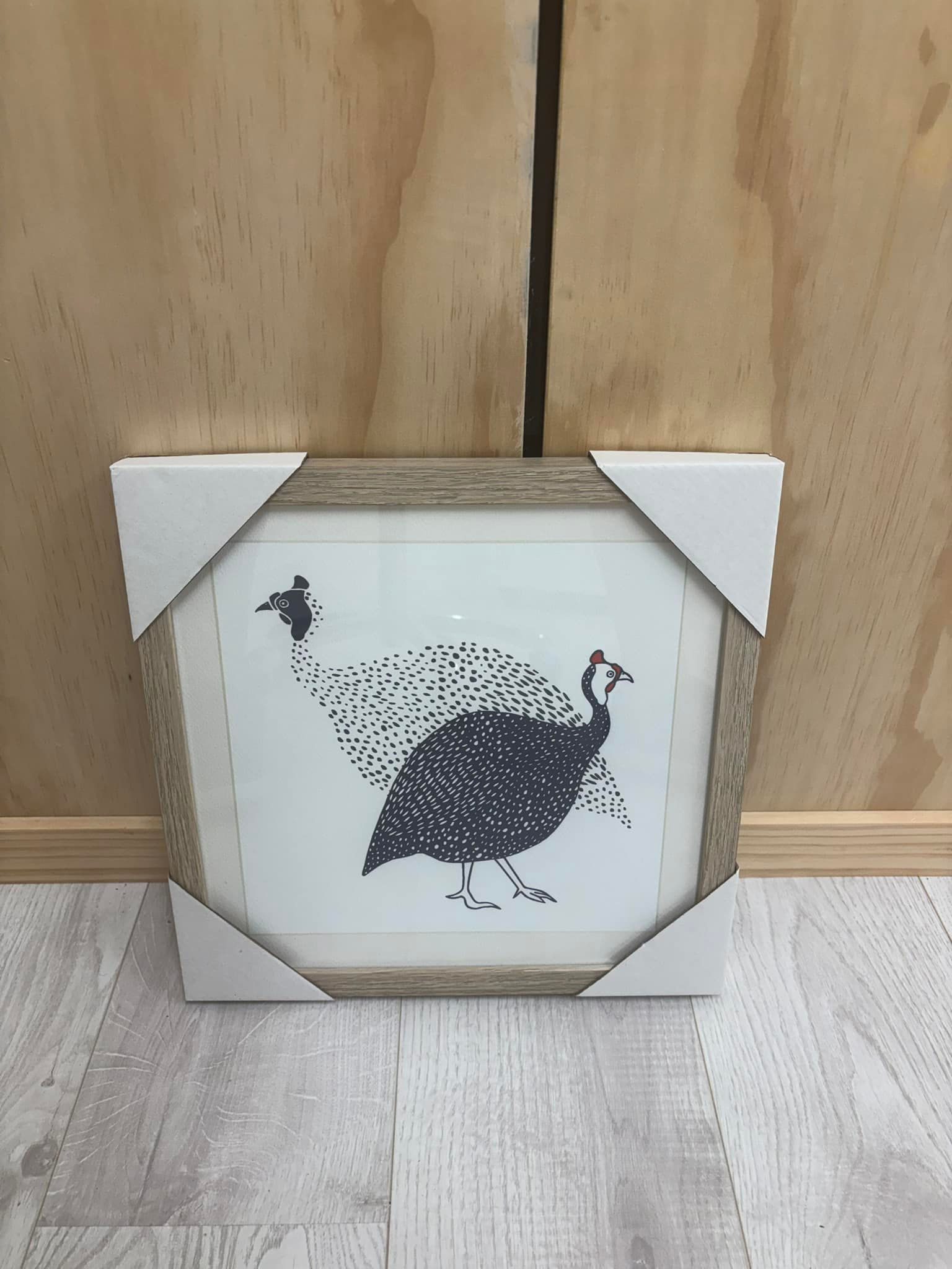 Guinea fowl print and frame