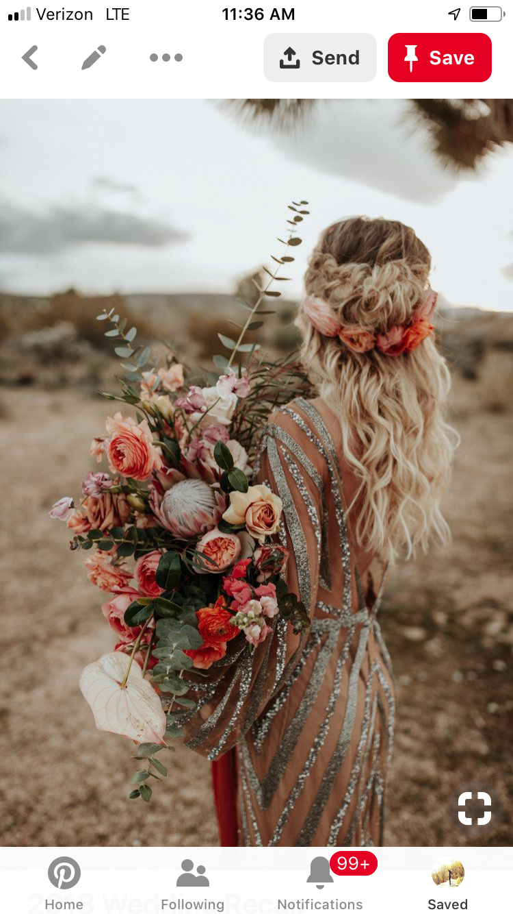 wedding flowers, wedding inspiration, Boho-bride