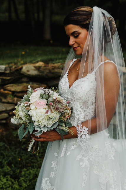 Traditional round bouquet, Classic wedding bouquet, bouquet style