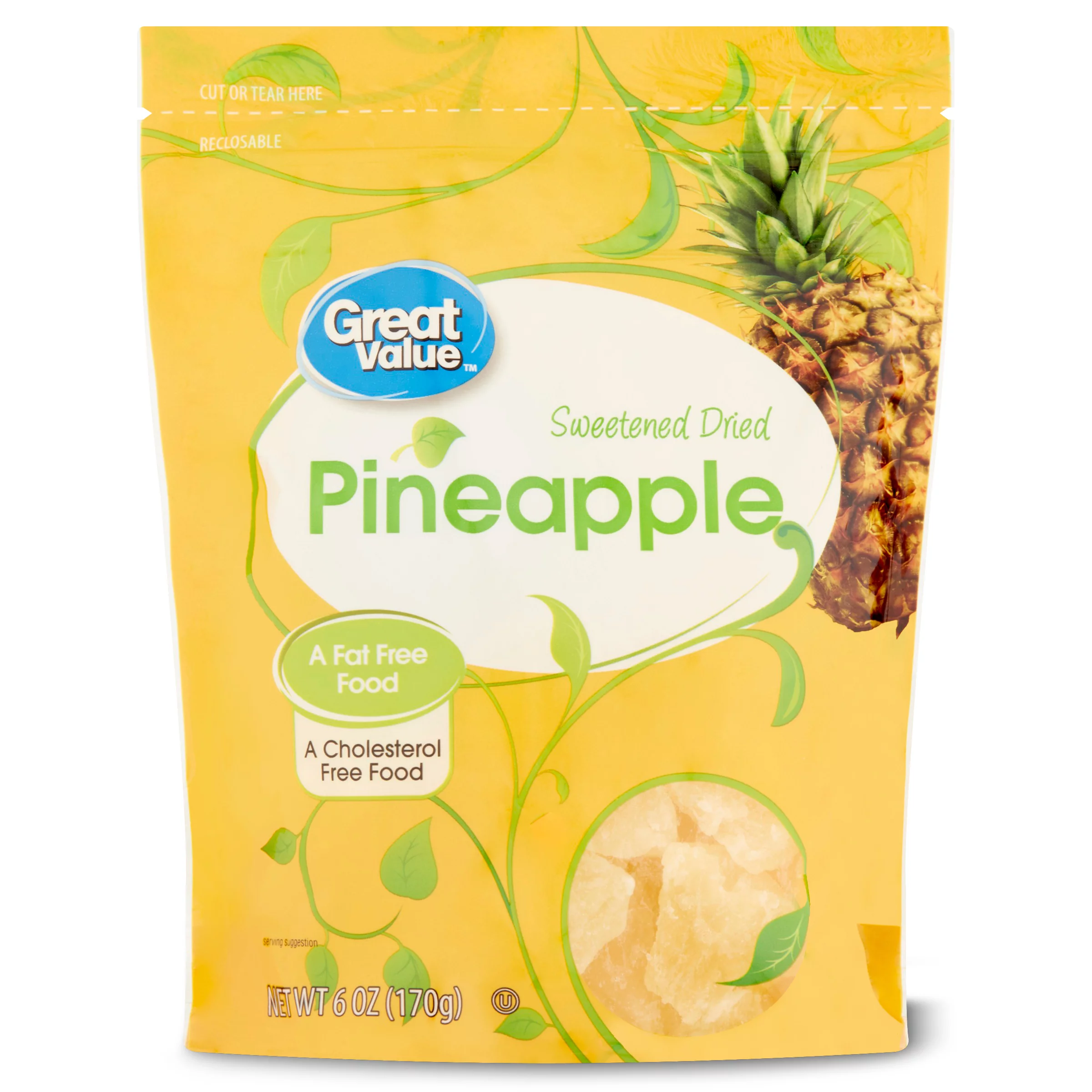 cholesterol free dried pineapple