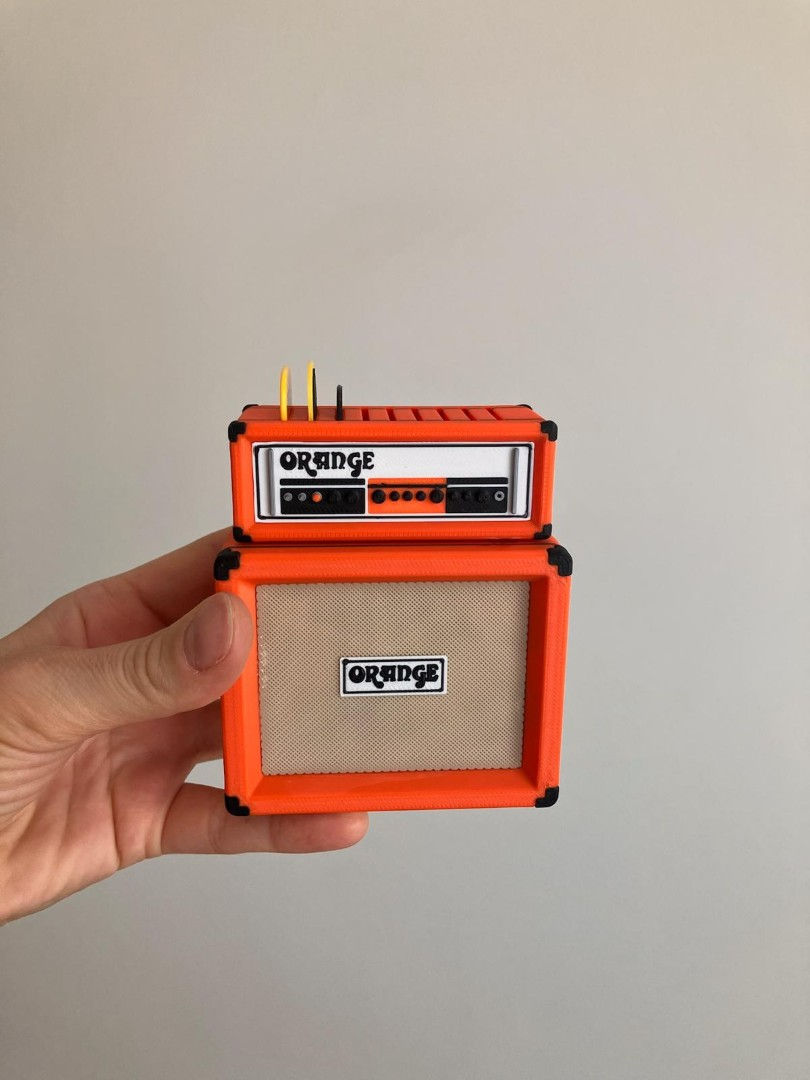 Küçük resim: Minyatür Orange Amfi ve Kabin Gitar Pena Tutucu