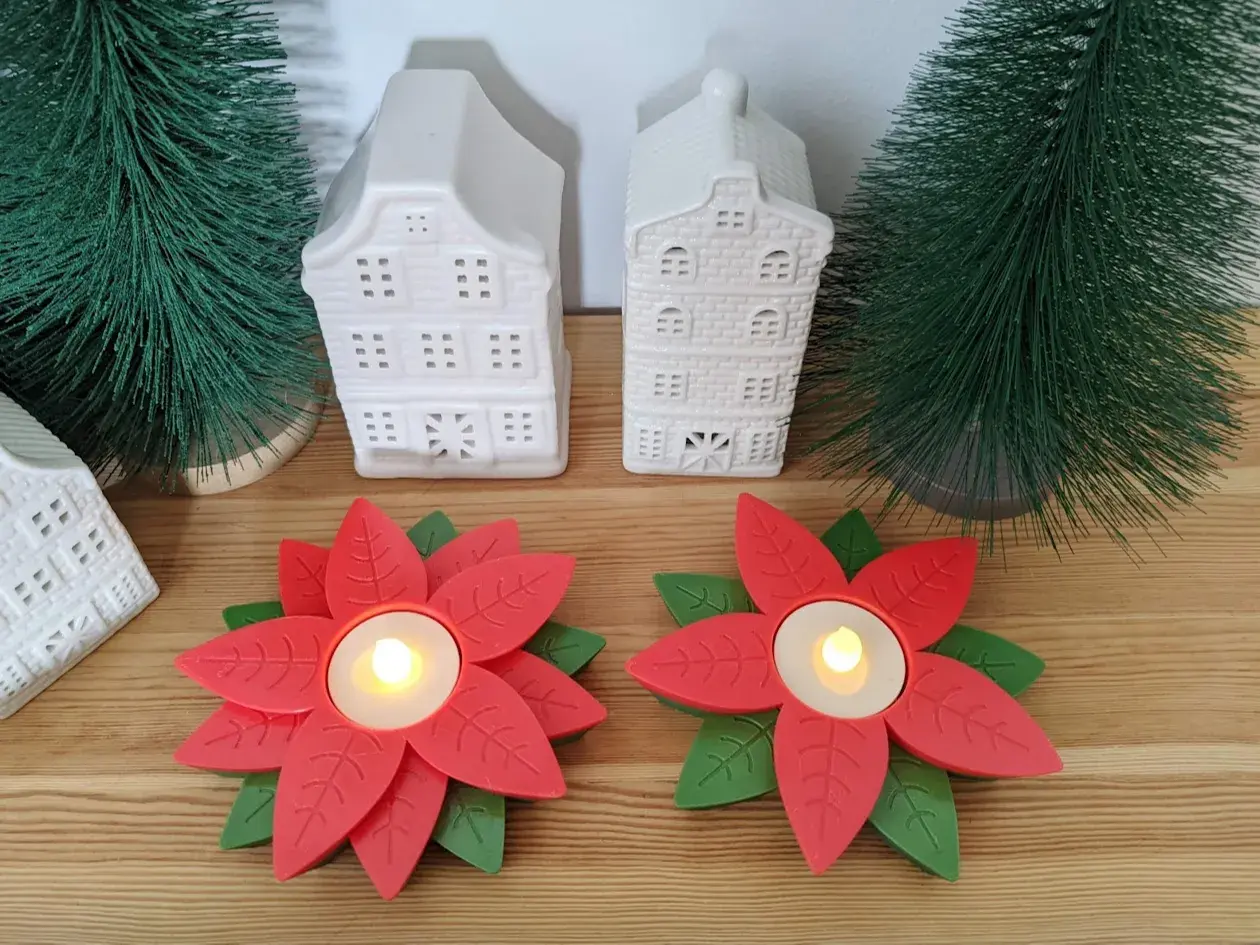 Poinsettia LED Mumluk