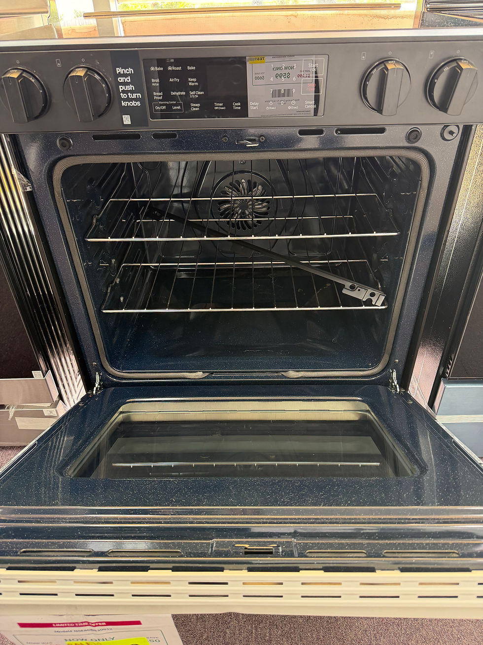 Thumbnail: Samsung White Glass Electric Slide-In Range