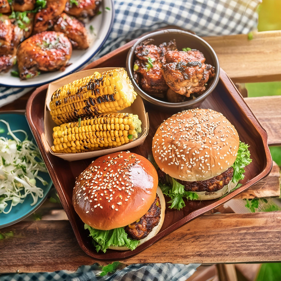 Arranged Food and Objects