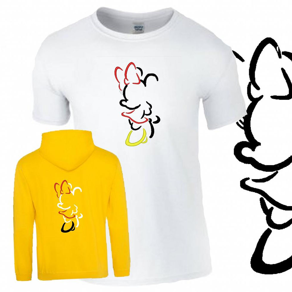 Micky or Minnie Inspired! Hood/T-shirt