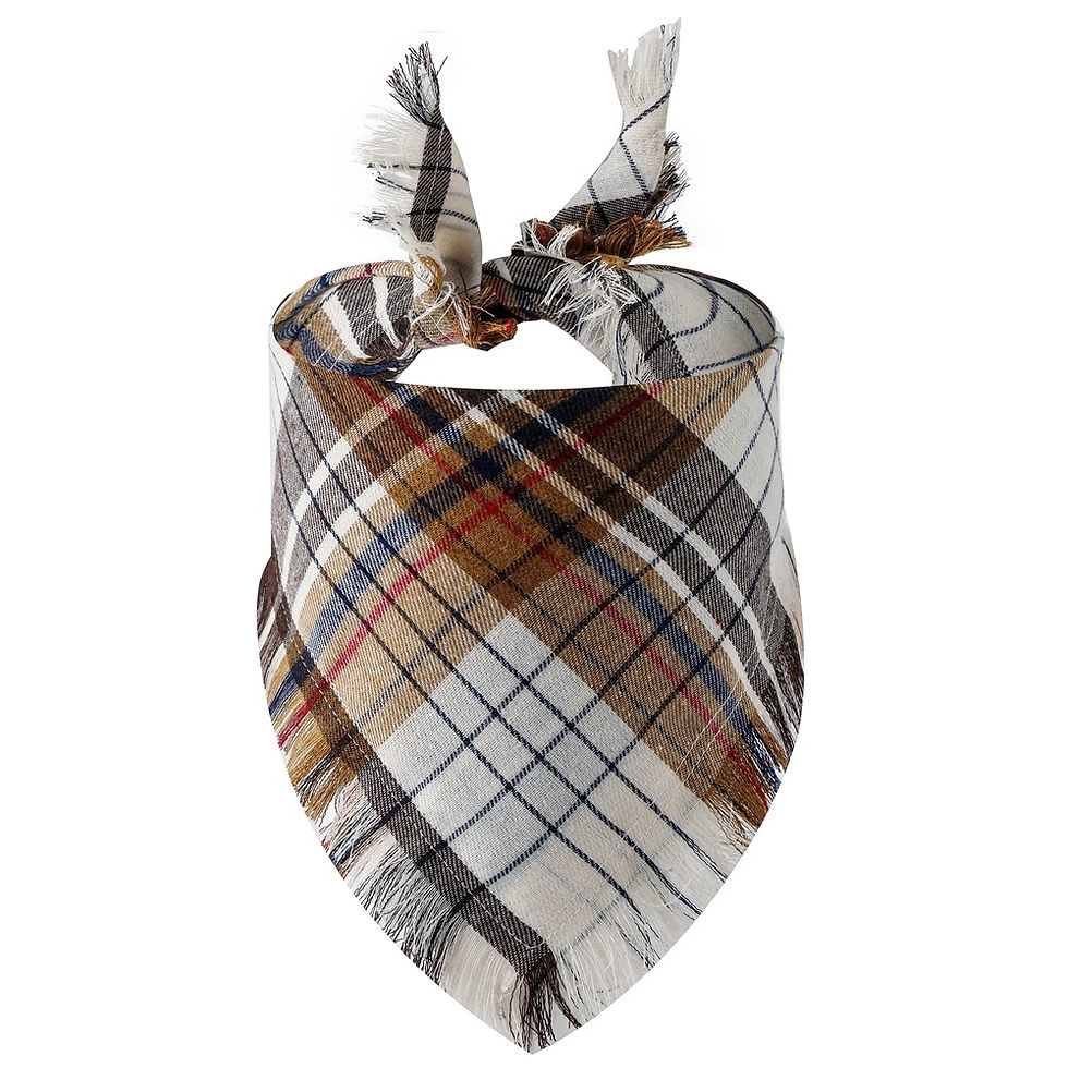 Thumbnail: Plaid Tassel Triangle Scarf Pet Dog Pet